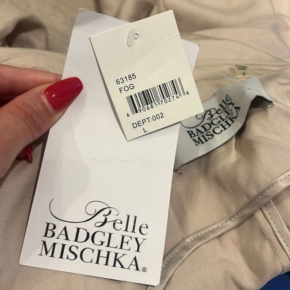 NWT Badgley Mischka Belle belted trench coat Fog - Picture 5 of 9